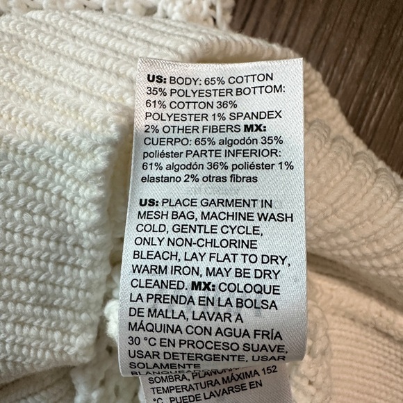 White House Black Market Short Sleeve Open Stitch Knit Sweater Size XXSP White - Picture 8 of 10